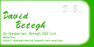 david betegh business card